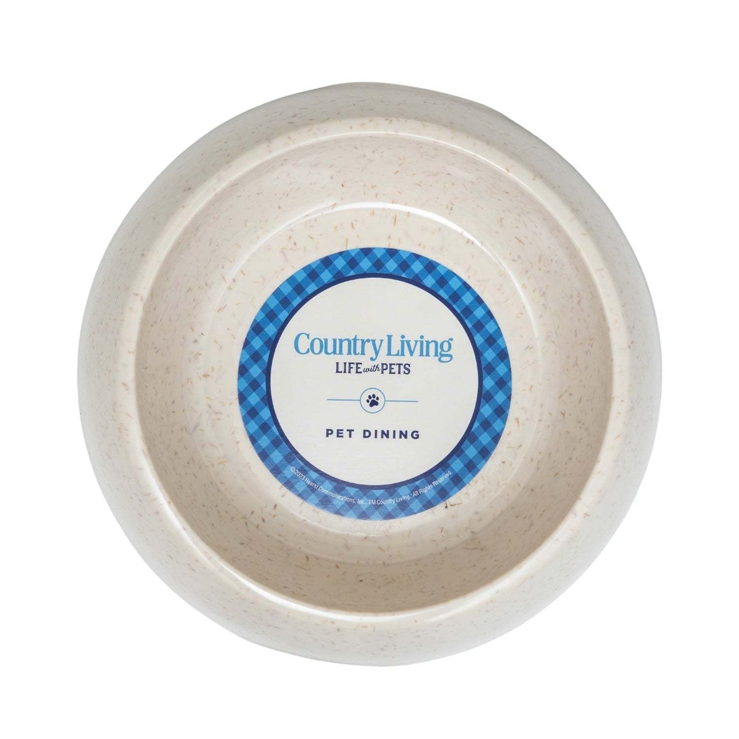 set of 2 white natural fiber dog bowls with anti-skid base and ergonomic grip for pet dining