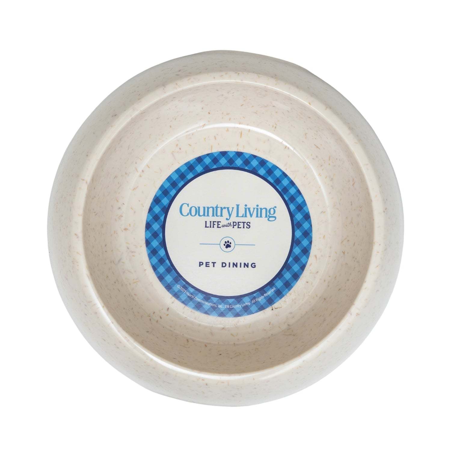 set of 2 white natural fiber dog bowls with anti-skid base and ergonomic grip for pet dining