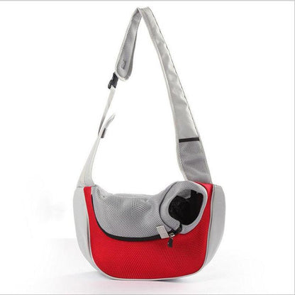 Breathable mesh pet carrier handbag sling for small dogs and cats with adjustable shoulder strap and safety hook