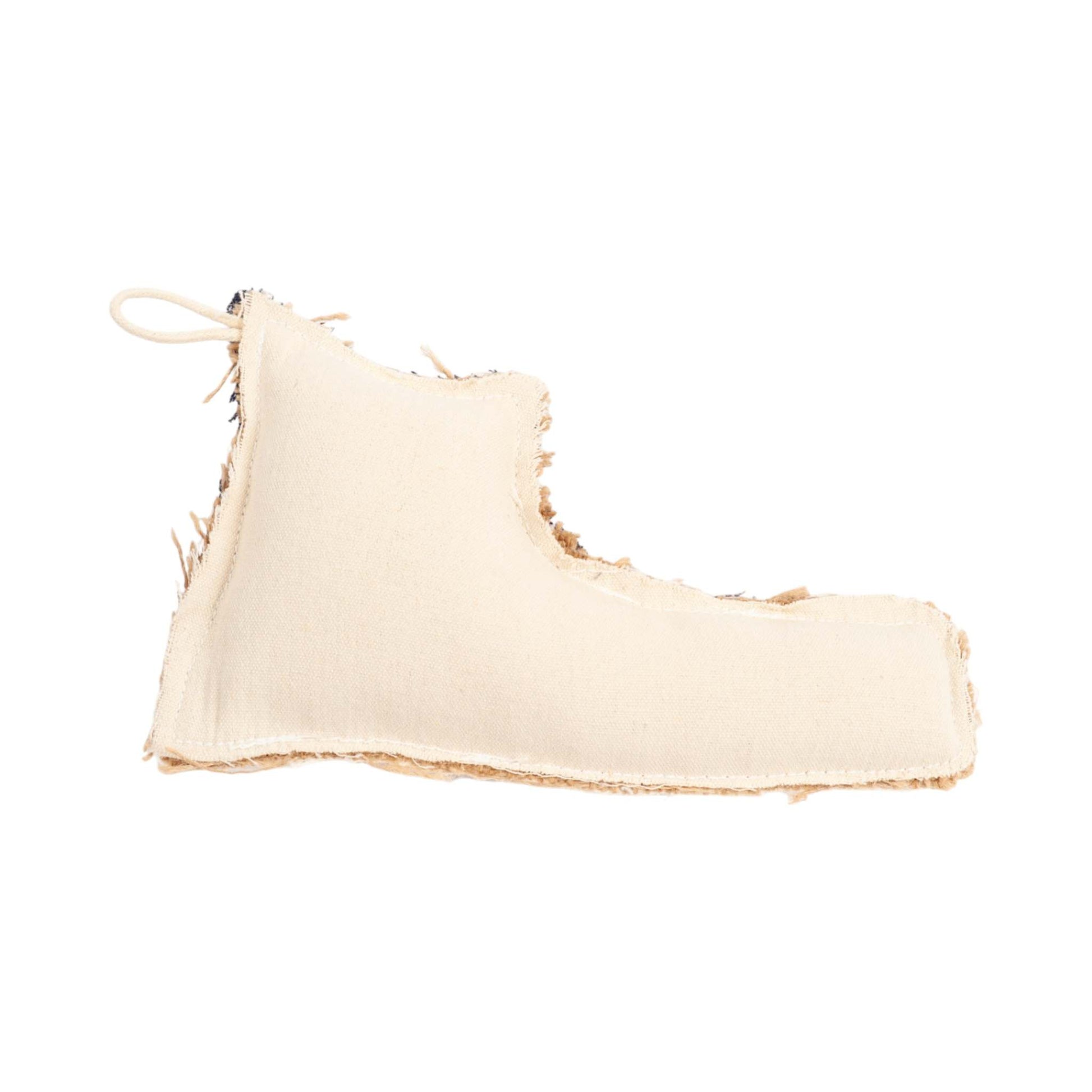 Country Living Canvas & Jute shoe-shaped dog chew toy made from durable natural materials for small to medium dogs