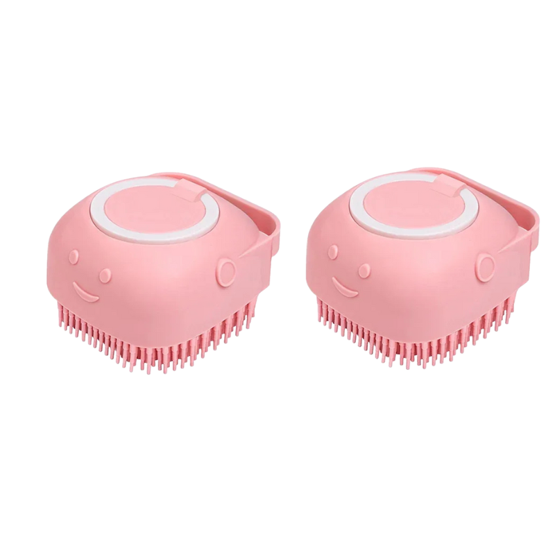 Dog Bathing Brush with Shampoo Dispenser - Soft Silicone Massage Tool