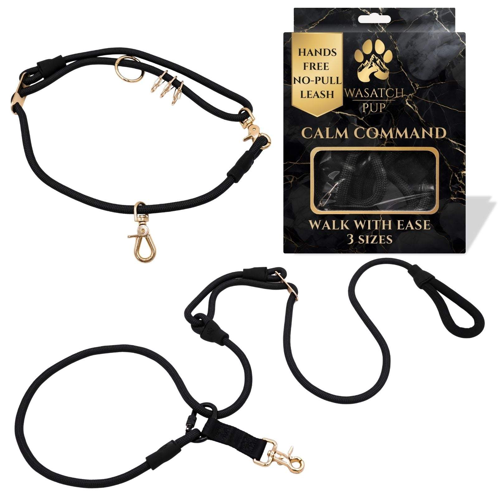 Hands-free no-pull leash with wrap-around design for safe, calm dog walks