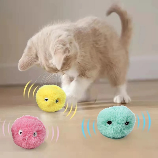 Interactive Smart Squeak Ball - Electric Catnip Plush Toy for Cats