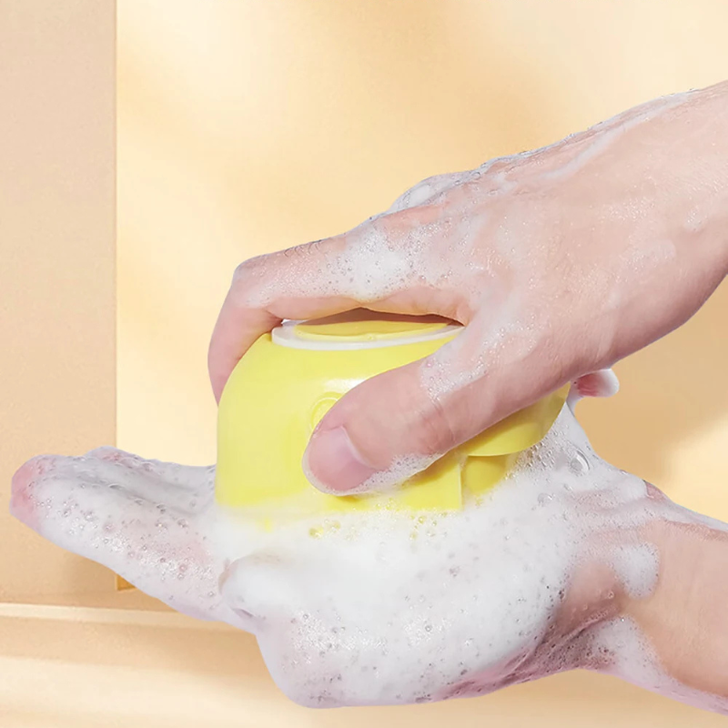 Dog Bathing Brush with Shampoo Dispenser - Soft Silicone Massage Tool