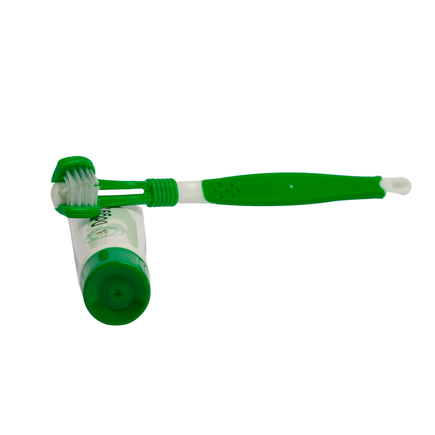 Triple headed dog toothbrush with all-natural toothpaste for effective pet dental care