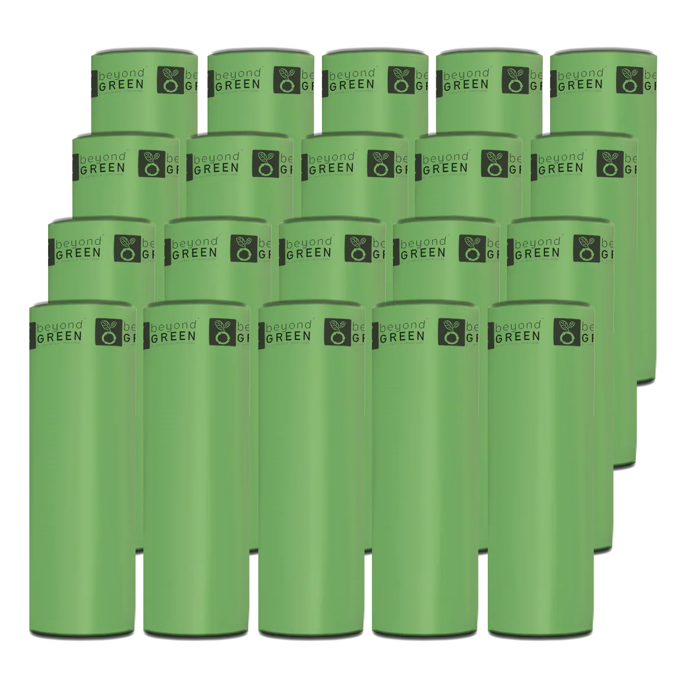 Rolls of beyondGREEN dog waste bags for park dispensers, 200 strong, leak-resistant, unscented, eco-friendly packaging