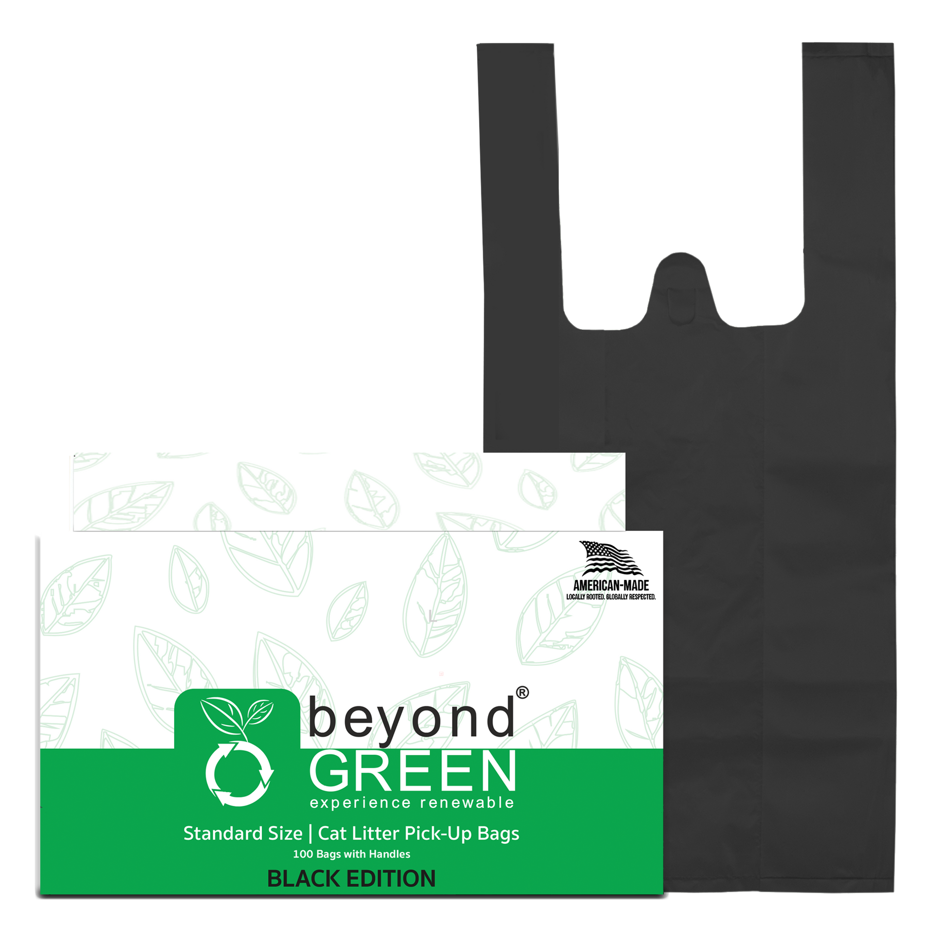 beyondGREEN black cat litter pick-up bags with handles 50-pack leak-resistant and biodegradable