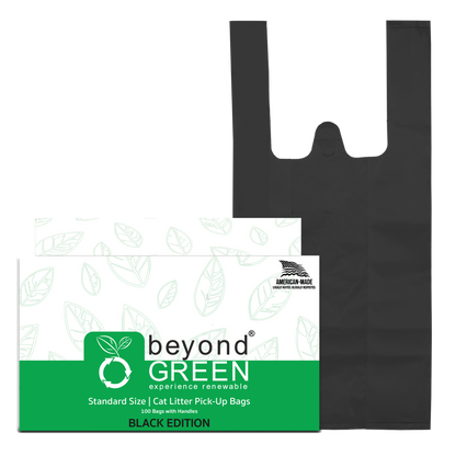 beyondGREEN black cat litter pick-up bags with handles 50-pack leak-resistant and biodegradable