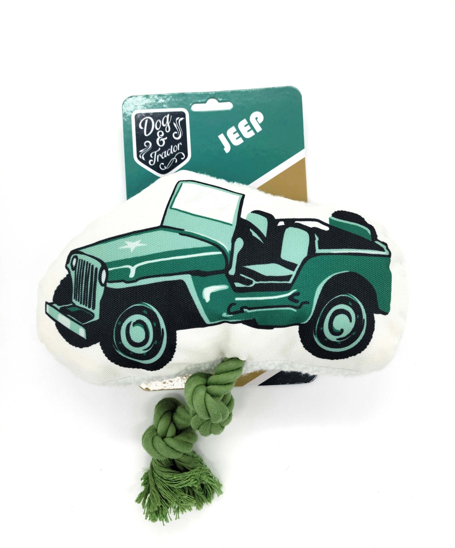 Country Living Retro Army Jeep Plush Dog Toy - Active Play & Snuggles