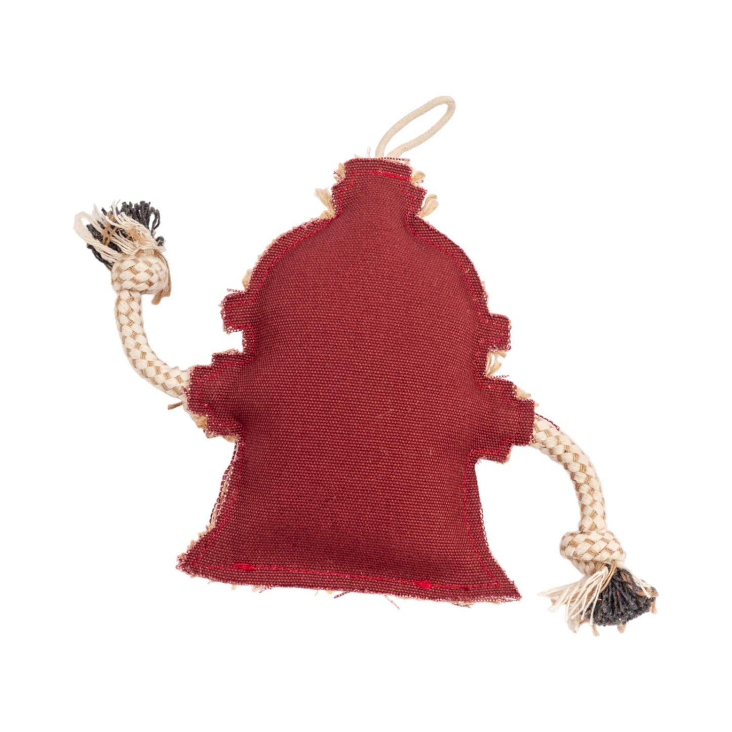 Country Living Canvas & Jute fire hydrant shaped durable dog chew toy with rope ends for small to medium dogs