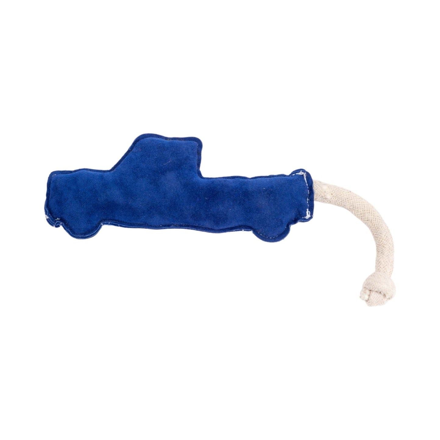 Country Living Faux Leather durable blue pickup truck dog chew toy with rope tail