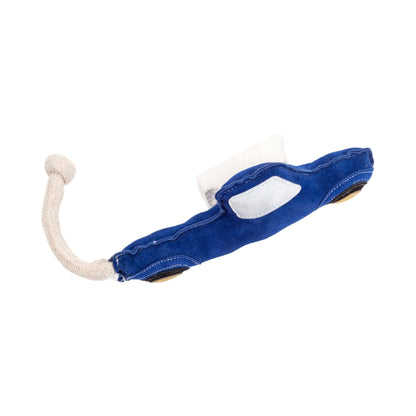 Country Living Faux Leather durable blue pickup truck dog chew toy with rope tail