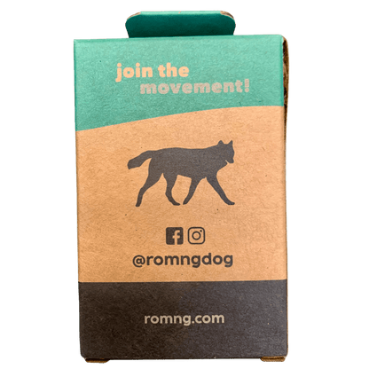 Roll of compostable dog poop bags made from plant-based materials, eco-friendly and durable pet waste disposal solution