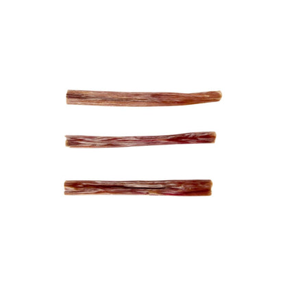 Pack of 5 all-natural 6-inch beef gullet stick dog treats for healthy chewing and dental care