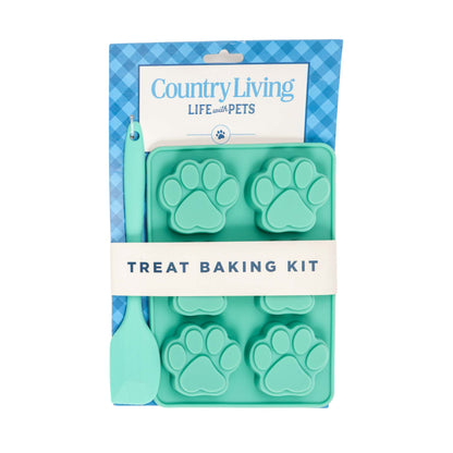 Country Living silicone baking kit with paw print trays and spatula for homemade treats