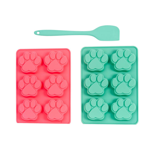 Silicone Baking Kit – 3-Piece Set, Paw Print Mold & Spatula for Treats