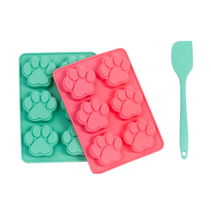 Silicone Baking Kit – 3-Piece Set, Paw Print Mold & Spatula for Treats