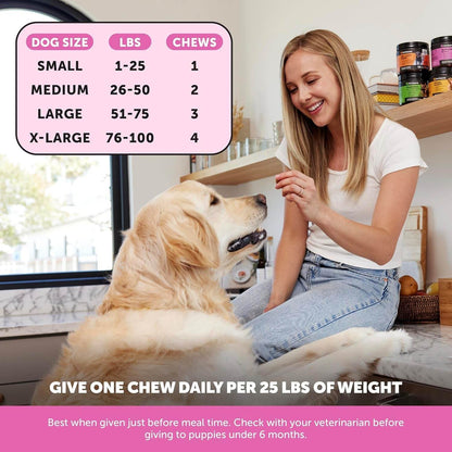 Multivitamin chews for dog in various packaging and forms