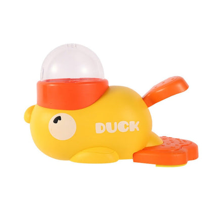 Yellow intelligent cartoon dog automatic feeder with large capacity and pet-pressing function