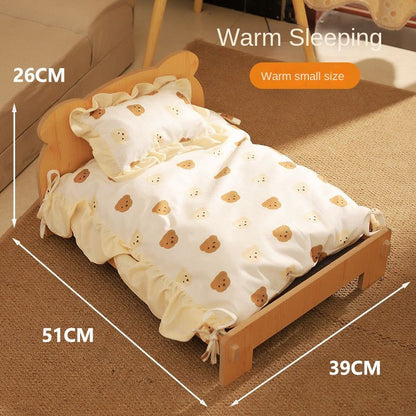 Cat Bed Universal Pet Bed Pet Nest Dog Nest Removable Solid Wood Bed