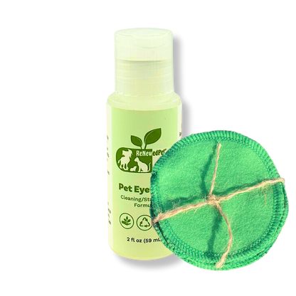 4-ALL PETS natural pet eyewash with reusable cotton pads for eye cleaning and soothing