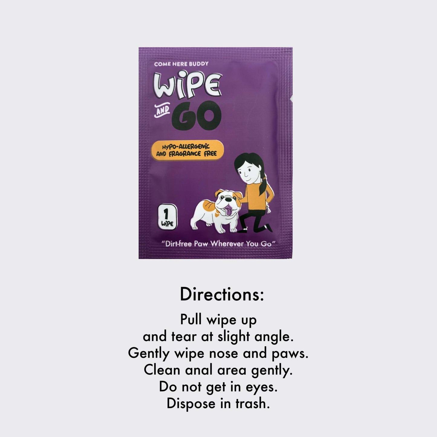 Individually packaged safe dog wipes with aloe vera and ginseng extract for pet cleaning
