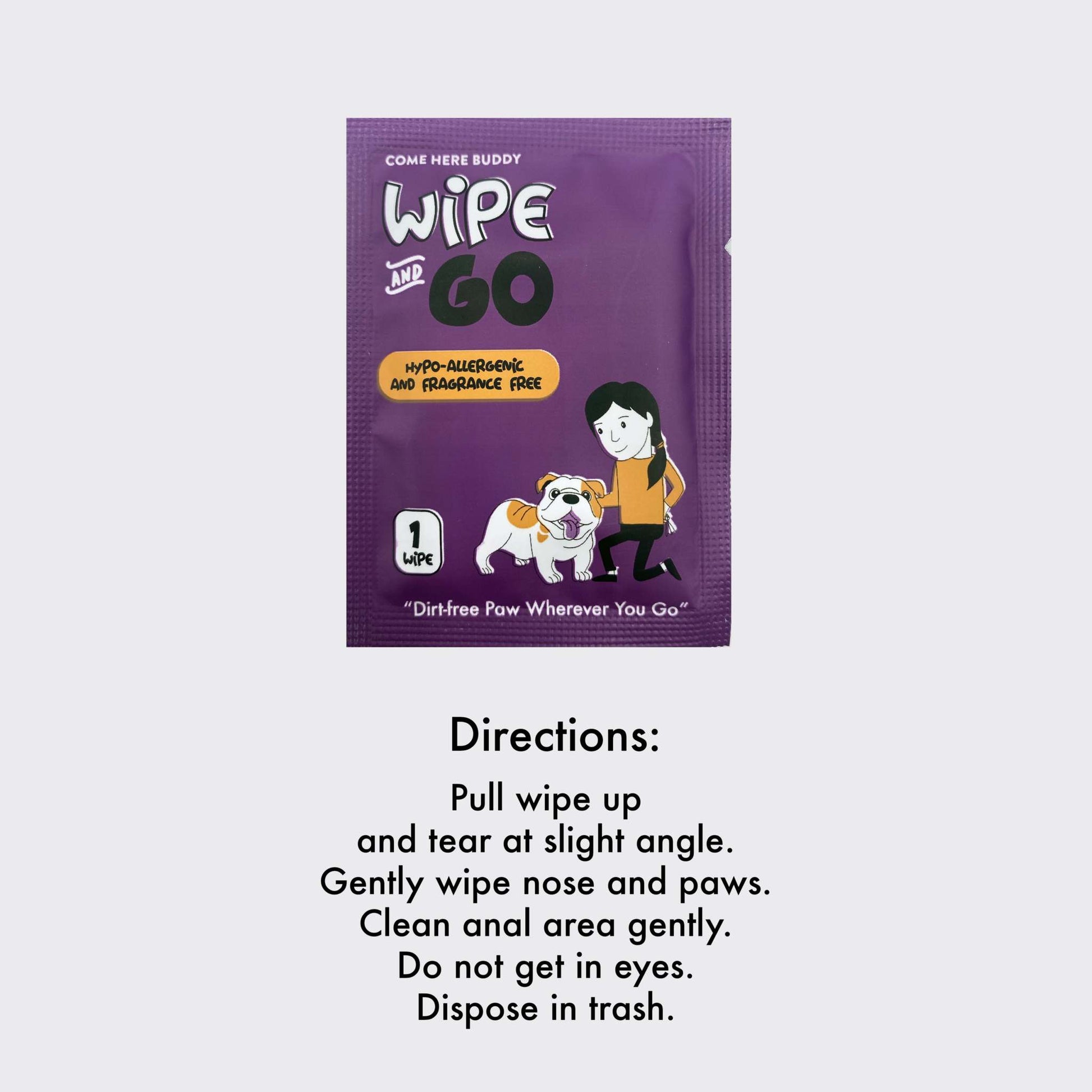 Individually packaged safe dog wipes with aloe vera and ginseng extract for pet cleaning