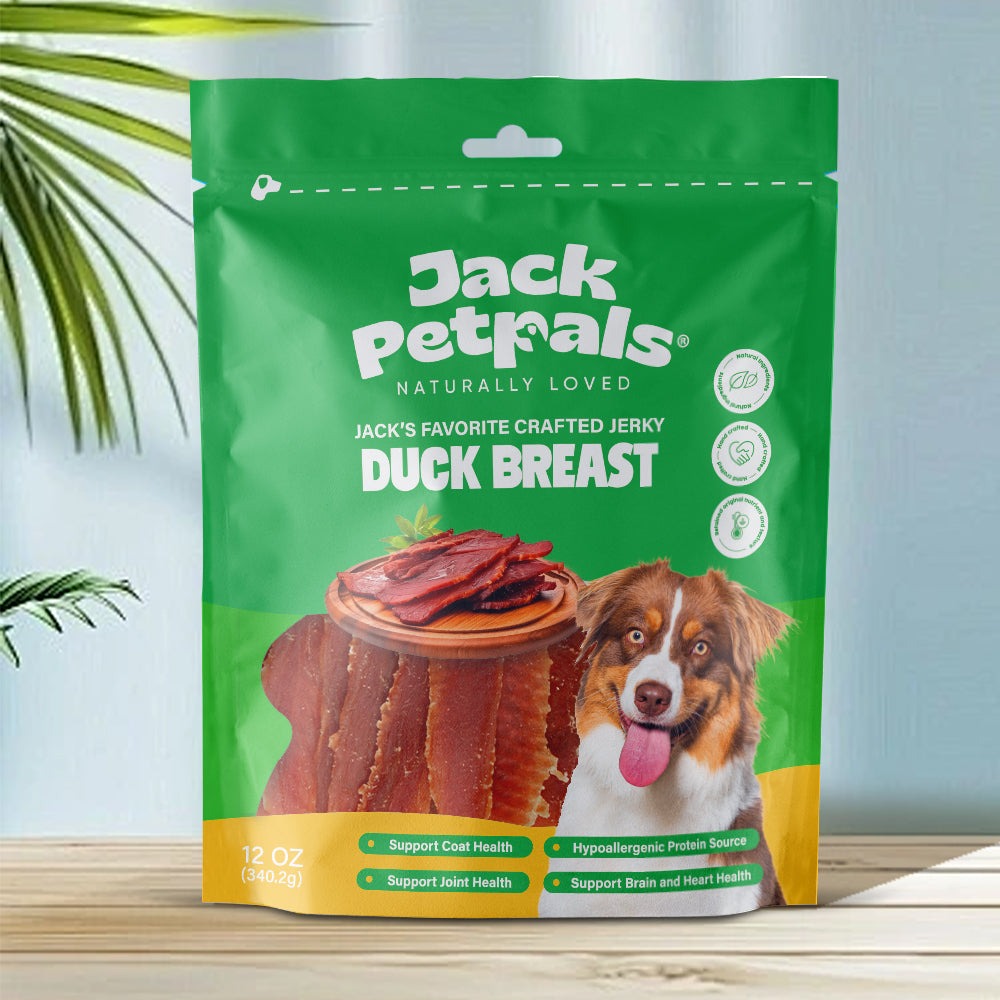 Jack PetPals Handcrafted Jerky Duck Breast Delicious Dog Treats | 12oz