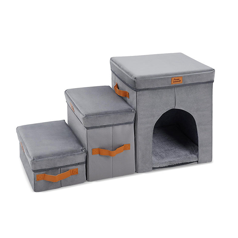 Foldable Pet Storage Stairs Dog Steps Ladder