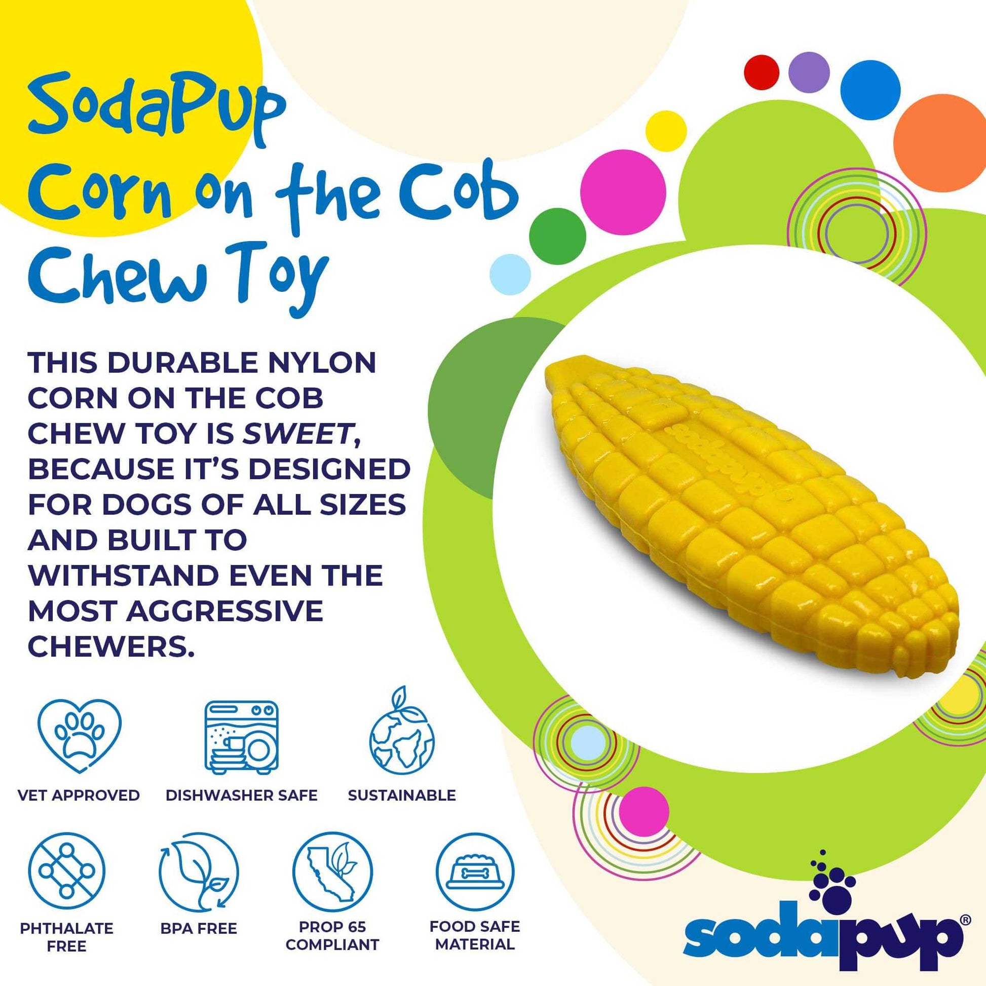 Corn on the Cob Nylon Dog Toy - USA Made Heavy Chewer Durable Chew Toy