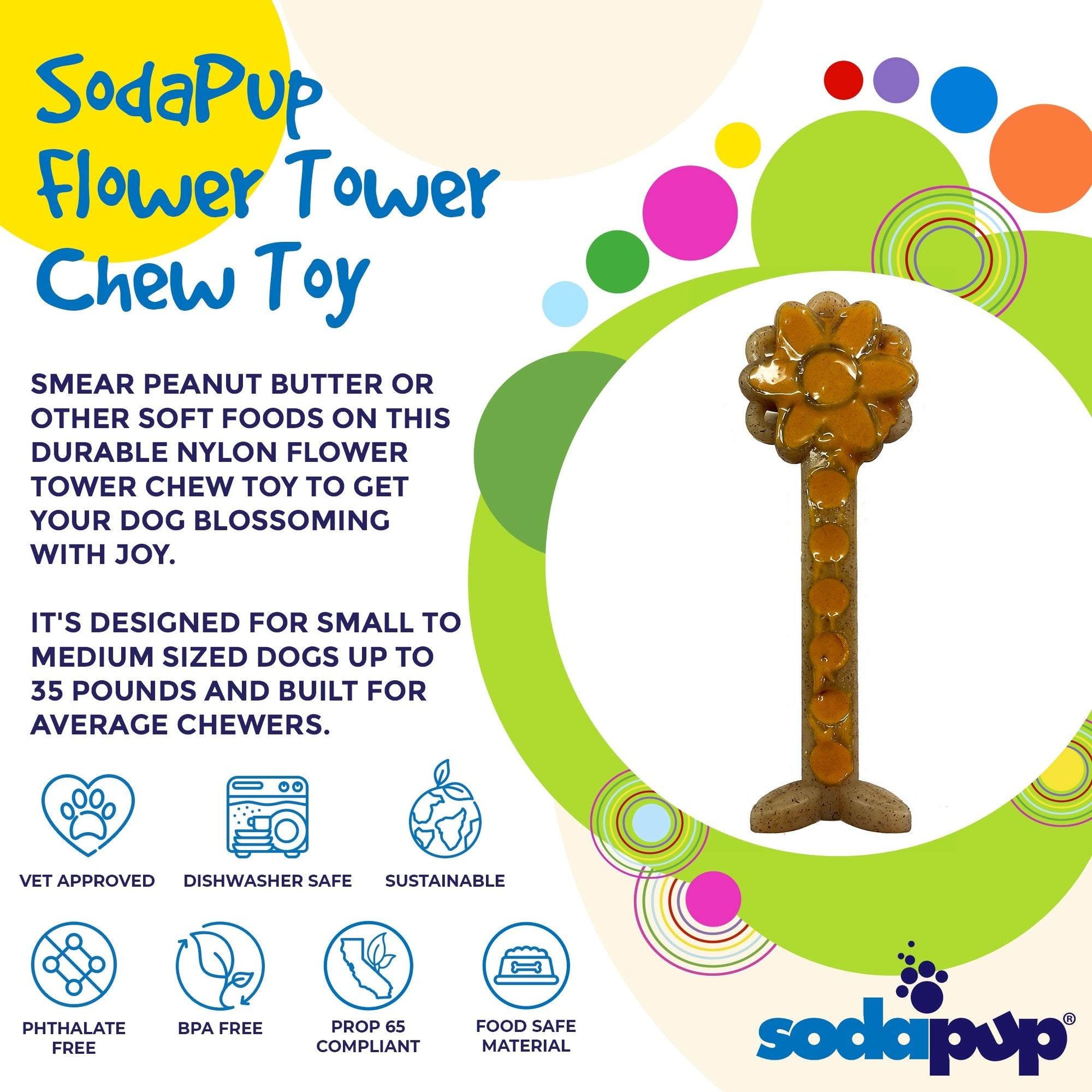 Flower Tower Nylon Chew -Durable Enrichment Toy for Aggressive Chewers