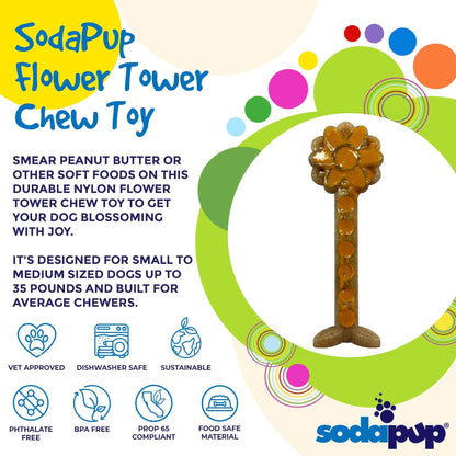 Flower Tower Nylon Chew -Durable Enrichment Toy for Aggressive Chewers