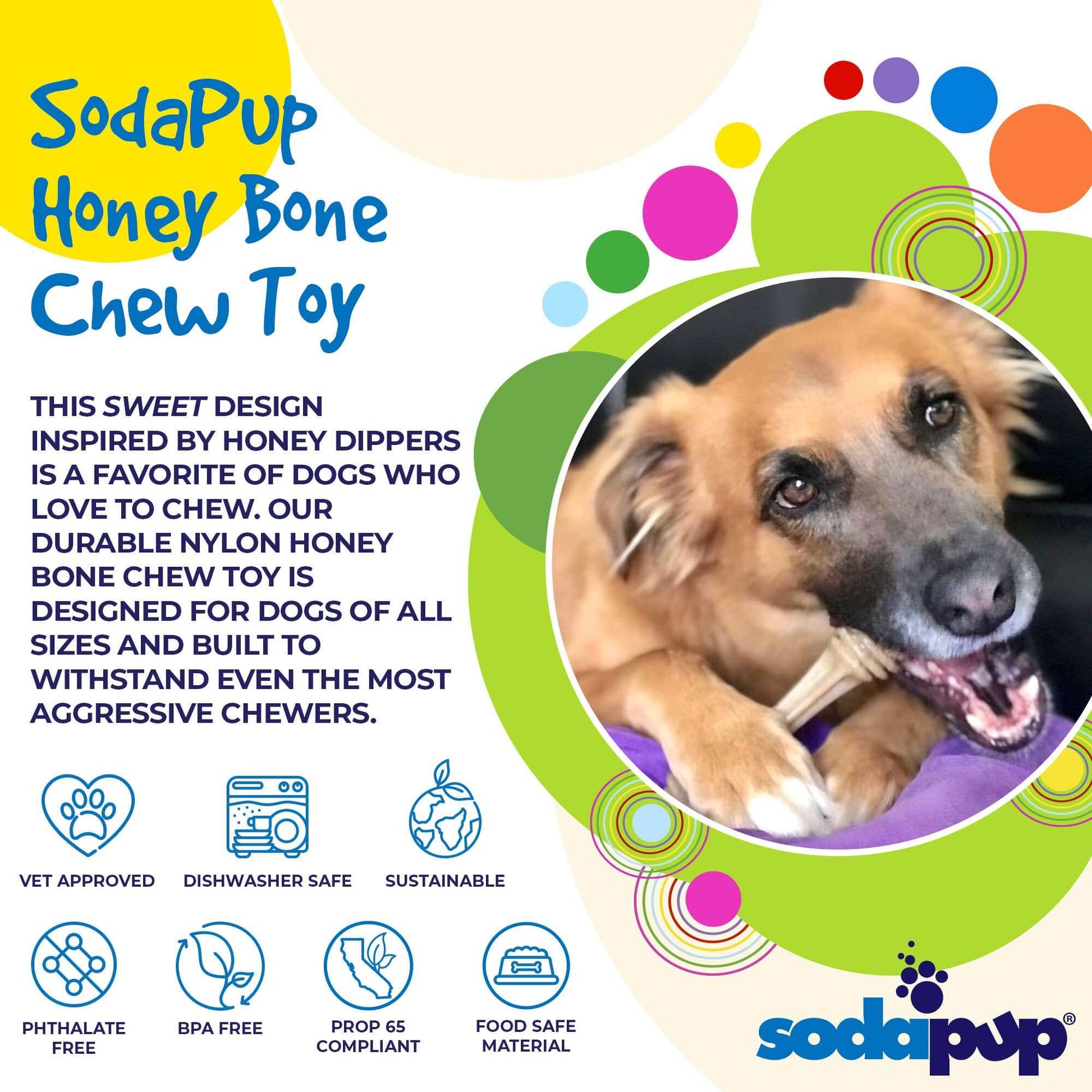 Honey Bone eChew Ultra Durable Nylon Dog Chew Toy - For Heavy Chewers