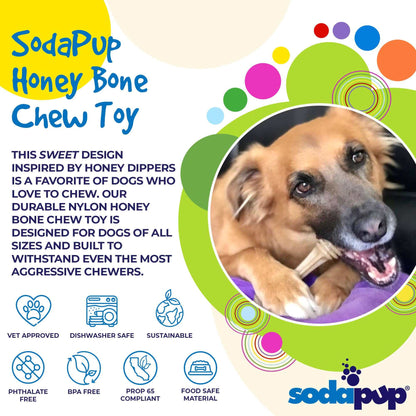 Honey Bone eChew Ultra Durable Nylon Dog Chew Toy - For Heavy Chewers