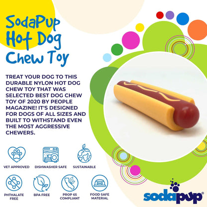 Hot Dog Nylon Dog Toy: Indestructible Chew for Aggressive Dogs in USA