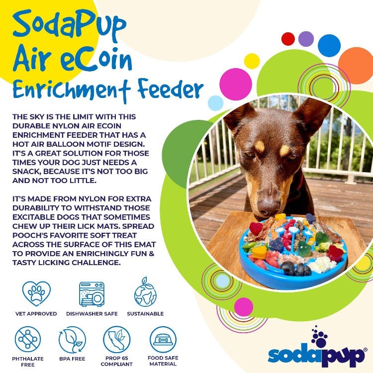 Air Nylon eCoin durable nylon dog lick mat with hot air balloon design and colorful treats