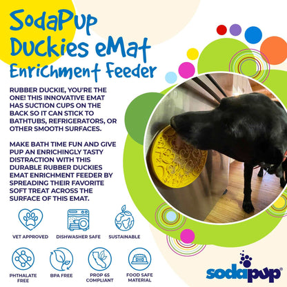 Rubber Duckies emat dog lick mat with suction cups for bath time enrichment and anxiety relief