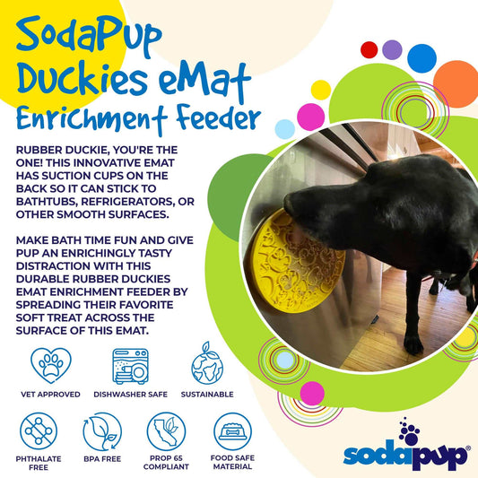 Rubber Duckies emat dog lick mat with suction cups for bath time enrichment and anxiety relief