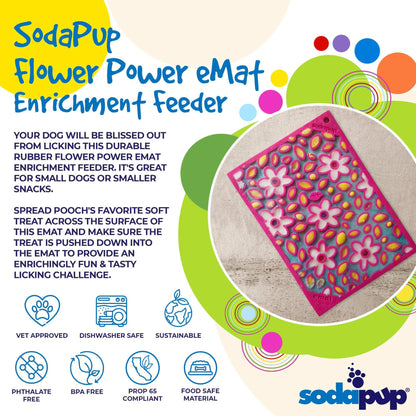 Flower Power eMat - Enrichment Lick Mat for Dogs & Cats | USA Made