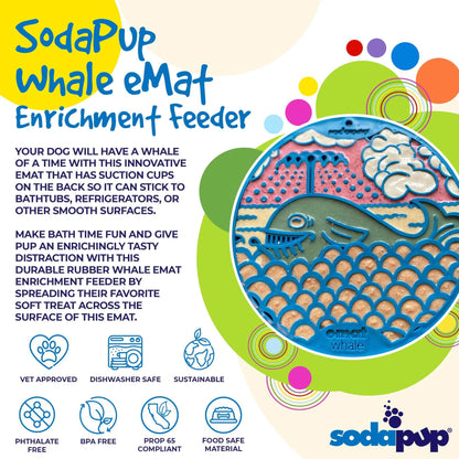 Whale eMat - Ocean-Inspired Dog & Cat Enrichment Lick Mat Suction Cups