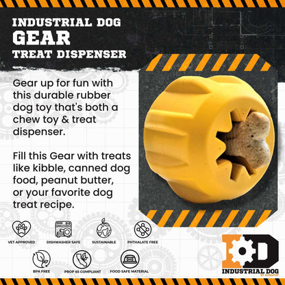 Gear eDispener Durable Rubber Treat Holder, USA Made Chew Toy for Dogs