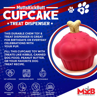Cupcake eDispenser Durable Rubber Chew Toy & Treat Dispenser for Dogs