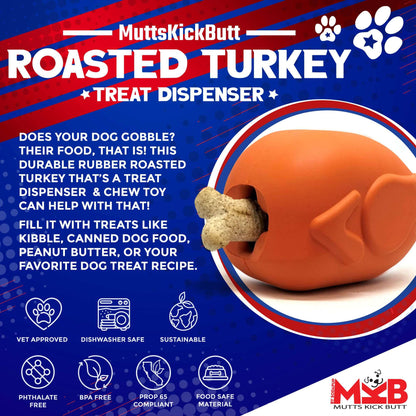 Roasted Turkey Toy: Durable Rubber Treat Dispenser & Chew Toy for Dogs