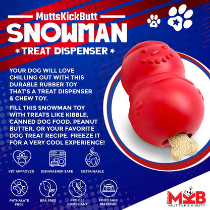 Snowman eDispenser Durable Rubber Chew Toy & Treat Dispenser for Dogs