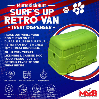 Green Retro Van Durable Chew Toy - Long-Lasting Treat Dispenser for Dogs