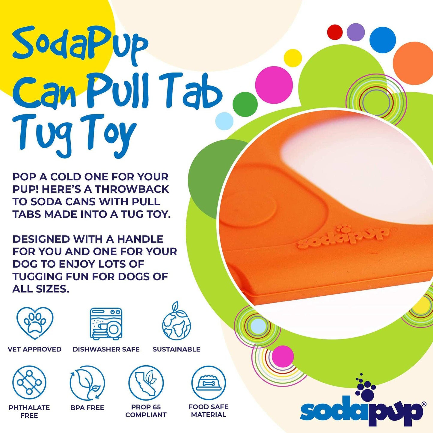 Pop Top Rubber Tug Toy for Interactive Play - Durable and USA Made