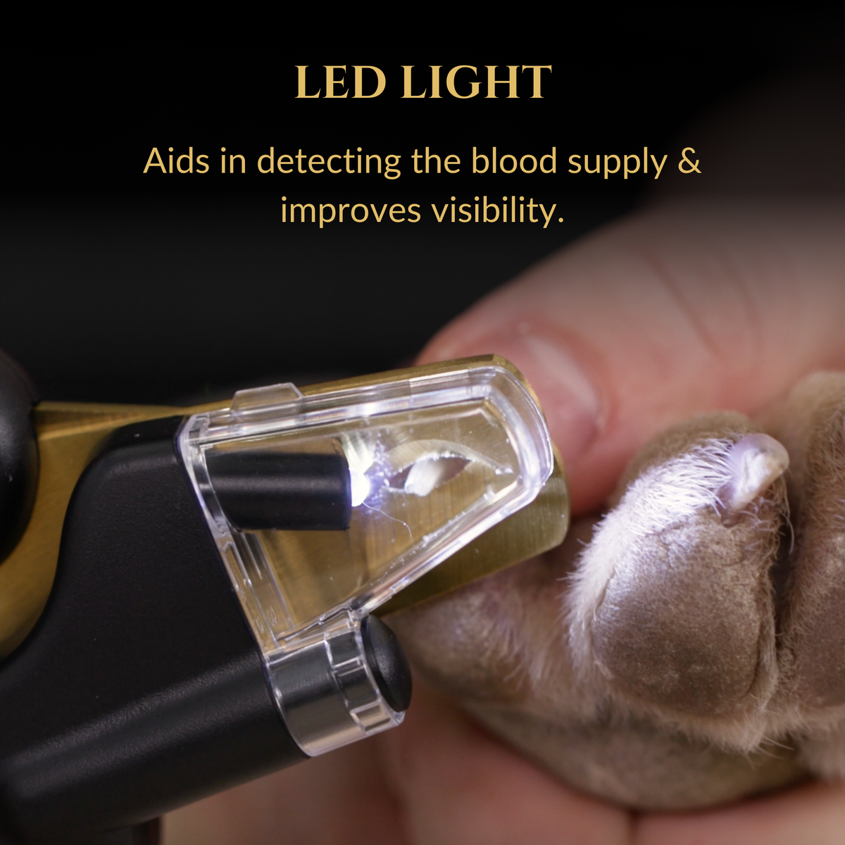 3 in 1 nail clippers with LED and UV light for safe pet grooming