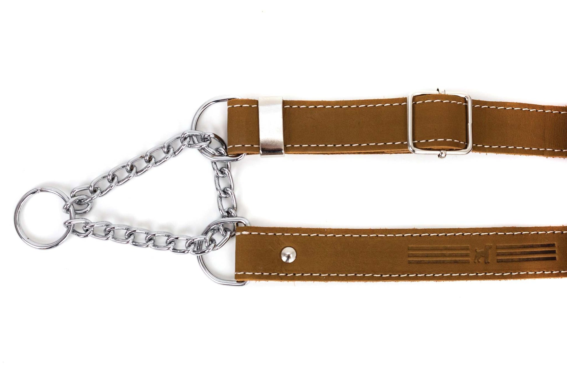Martingale Earth Brown Leather Dog Collar - Durable European Style!