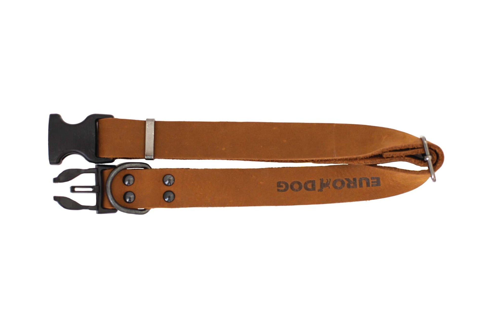 Sport Style Earth Brown Leather Dog Collar - Durable & Stylish Design