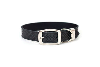 Celtic Style Leather Dog Collar – Unique Fire & Water Design for Dogs